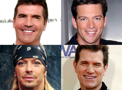 Chris Isaak, Simon Cowell, Bret Michaels, Harry Connick Jr. Chris Isaak, Simon Cowell, Bret Michaels, Harry Connick Jr.